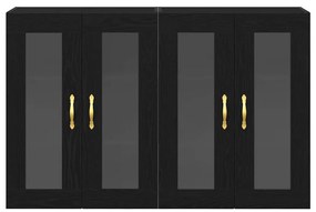 vidaXL Επιτοίχιο ντουλάπι 2 pcs Μαύρη δρυς 69.5 x 34 x 90 εκ.