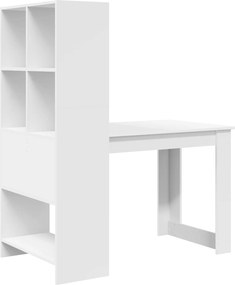 vidaXL Γραφείο Λευκό Επεξεργασμένο Ξύλο 122 x 67 x 145 εκ.