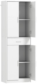 Ντουλάπι κουζίνας, ρυθμιζόμενα ράφια 3 επιπέδων, μοριοσανίδες, MDF, άφθονο αποθηκευτικό χώρο, λευκό