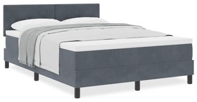 vidaXL Κρεβάτι με Στρώμα Dark Grey 140x200 εκ Βελούδο