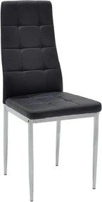 Καρέκλα Cube PU μαύρο-πόδι χρωμίου 4αδα 41x46x97 εκ.