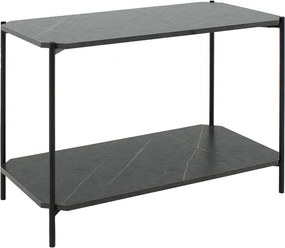 Βοηθητικό τραπέζι Mara MDF ανθρακί μαρμάρου-μαύρο 80x40x55cm