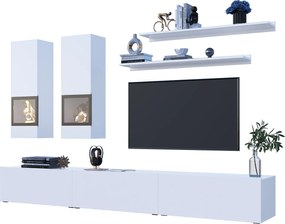 Σύνθετο Σαλονιού LONG BEACH Λευκό Gloss 270x135x41