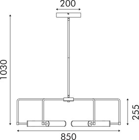 Κρεμαστό φωτιστικό LED ACA Abyss λευκό-χρυσό 60W 3000K