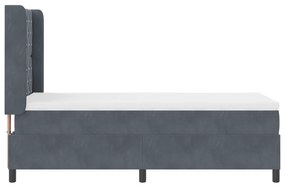 vidaXL κρεβάτι-box spring  με στρώμα σκούρο γκρι 90x190 εκ. βελούδο