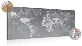Εικόνα στον παγκόσμιο χάρτη που εκκολάπτεται από φελλό - 100x50  wooden