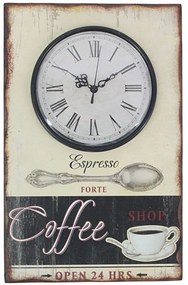 Ρολόι Τοίχου Coffee 15-00-15736 23x36cm Multi Marhome Ξύλο,Γυαλί