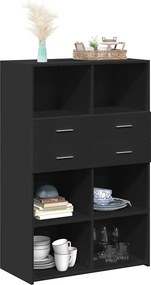 vidaXL Ντουλάπι Μαύρο 80x42,5x124 εκ. από Επεξεργασμένο Ξύλο