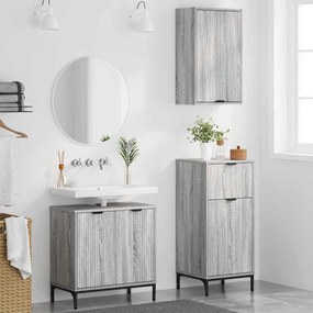 vidaXL Σετ Επίπλων Μπάνιου 3 pcs Γκρι sonoma Επεξεργασμένο ξύλο