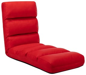 Καρέκλα Δαπέδου Πτυσσόμενη Κόκκινη από Συνθετικό Δέρμα