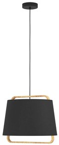 Φωτιστικό Οροφής Camaloza 390185 Φ44x150cm 1xE27 40W Black-Brown Eglo Steel,Fabric,Wood