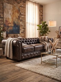 Καναπές Chesterfield Queen Τριθέσιος-Καφέ