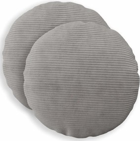 vidaXL Κάλυμμα Μαξιλαριού 2 pcs HEERLEN Ανοιχτό γκρι Ø 60 cm