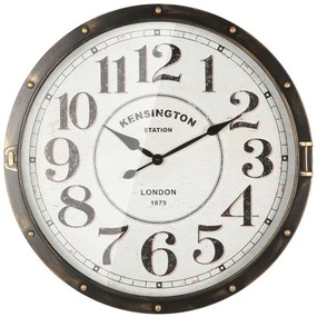 Ρολόι Τοίχου 15-00-94261 Φ60x6,5cm Black-White Marhome Metal, Glass