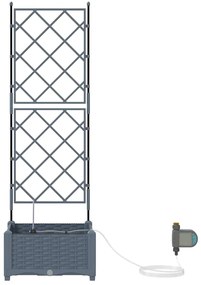 vidaXL Ζαρντινιέρες κήπου Ανοιχτό γκρι 40 x 40 x 126 cm Ατσάλι