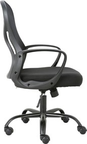 BF2011 Πολυθρόνα Γραφείου, Βάση Μέταλλο Βαφή Μαύρο, Mesh Μαύρο, PP Μαύρο   1τμχ