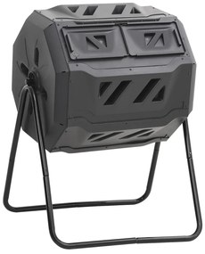 vidaXL Κάδος Κομποστοποίησης Κήπου Μαύρος 73 x 64 x 95 εκ. 160 Λίτρων