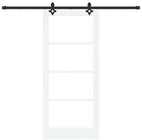 vidaXL Συρόμενη Πόρτα Λευκό 86 x 198.5 cm Ξύλο και μέταλλο