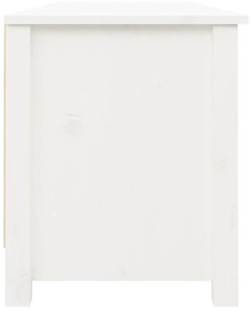 vidaXL Παπουτσοθήκη Λευκό 110 x 38 x 45,5 εκ. από Μασίφ Ξύλο Πεύκου