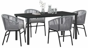 vidaXL Σέτ φαγητού για κήπο 5 pcs Ανθρακί Χάλυβας με επίστρωση πούδρας