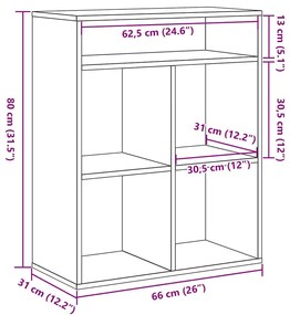 ΒΙΒΛΙΟΘΗΚΗ ΓΚΡΙ ΣΚΥΡΟΔΕΜΑΤΟΣ 66X31X80 ΕΚ. ΑΠΟ ΕΠΕΞΕΡΓ. ΞΥΛΟ 860295