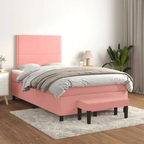 ΚΡΕΒΑΤΙ BOXSPRING ΜΕ ΣΤΡΩΜΑ ΡΟΖ 120X200 ΕΚ. ΒΕΛΟΥΔΙΝΟ 3137778