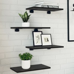 vidaXL Ράφια 4 τμχ Μαύρη Δρυς 40x20x1.5 εκ Φτιαγμένα από Ξύλο