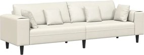 vidaXL Καναπές Κρεμ 250 x 77 x 76 εκ. Βελούδο