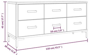 vidaXL Ντουλάπι Αποθήκευσης Καφέ 110x30x45 εκ. από Μασίφ Ξύλο Πεύκου