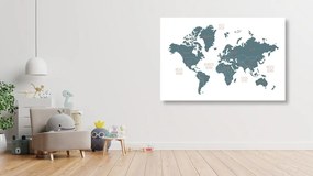 Εικόνα σύγχρονο παγκόσμιο χάρτη - 60x40