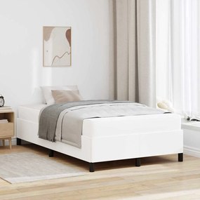 vidaXL Σκελετός κρεβατιού με στρώμα Λευκό 120 x 200 cm Τεχνητό δέρμα