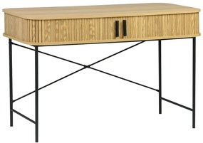 Γραφείο εργασίας Scandi pakoworld MDF/Metal σε φυσική απόχρωση με μεταλλικά μαύρα πόδια 120x60x76,5εκ