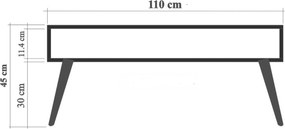Τραπεζάκι Σαλονιού Πεύκο Atlantic VIVA 110x60x45