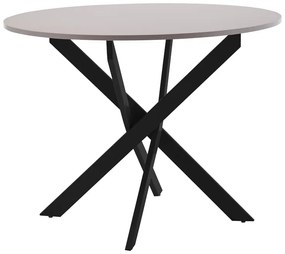 Intrahome Τραπέζι Dammero Intrahome mdf σε cream απόχρωση με πόδι μαύρο μέταλλο Φ100x75εκ | SKU: INTRAPA-212111199