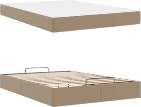 vidaXL Σκελετός κρεβατιού με στρώμα Άλλο 2 pcs Ώχρα PVC