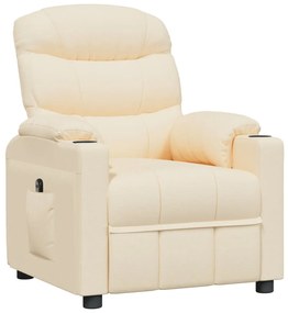 vidaXL Πολυθρόνα με Ανύψωση Κρεμ Υφασμάτινη