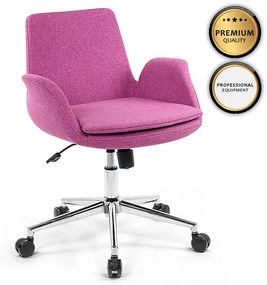 Καρέκλα εργασίας Maxim Up Megapap υφασμάτινη χρώμα ροζ 65x60x90εκ. - 0117427