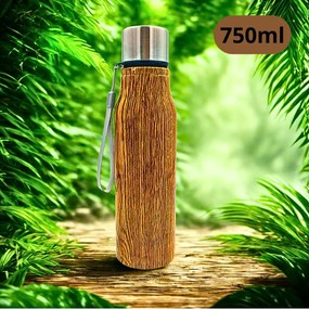 Μπουκάλι Ανοξείδωτο BPA Free 750ml Εφέ Ξύλου