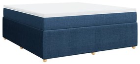 Κρεβάτι Boxspring με Στρώμα Μπλε 180x200 εκ. Υφασμάτινο - Μπλε