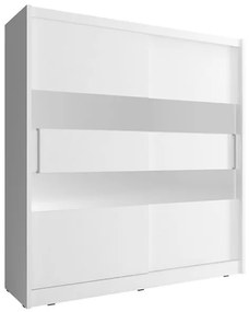 Lh-homefurniture Ντουλάπα Συρόμενη Maja 2 Χρώμα Λευκό  180x200x62cm 24113-MJ2w-180