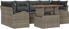 vidaXL Σετ Καναπέ Κήπου με μαξιλάρι 7 pcs Γκρι