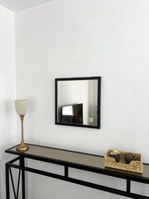 Stewehome Καθρέφτης Μαύρο Μεταλλικό Πλαίσιο 40x40 cm