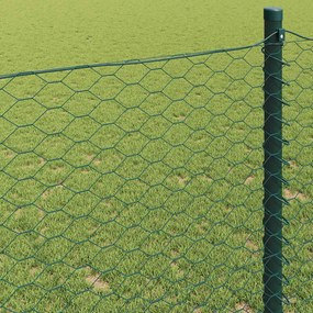 vidaXL Φράχτης Εξαγώνου Πράσινο 1,4 x 25 m PVC