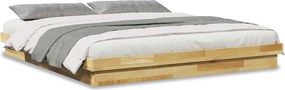 vidaXL Πλαίσιο κρεβατιού χωρίς στρώμα 200x200 cm μασίφ ξύλο δρυς