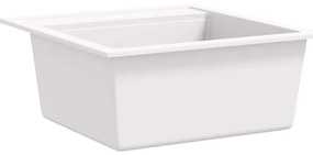 vidaXL Νεροχύτης με Μονή Γούρνα Λευκός Γρανιτένιος