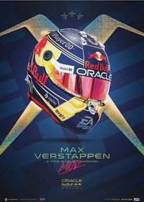 Εκτύπωση τέχνης Oracle Red Bull Racing - Max Verstappen - Helmet - Champion - 2023, Automobilist