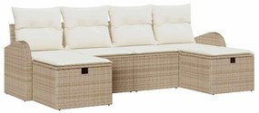 vidaXL Σετ Καναπέ Κήπου 6 pcs μπεζ και κρεμ 234 x 117 x 85 εκ