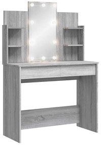 vidaXL Μπουντουάρ με LED Φώτα Γκρι Sonoma 96x40x142 εκ.