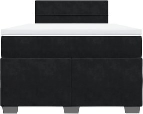 vidaXL Κρεβάτι Boxspring με Στρώμα Μαύρο 120x190 εκ. Βελούδινο