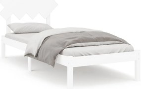 vidaXL Πλαίσιο Κρεβατιού Λευκό 90 x 190 εκ. Μασίφ Ξύλο Single